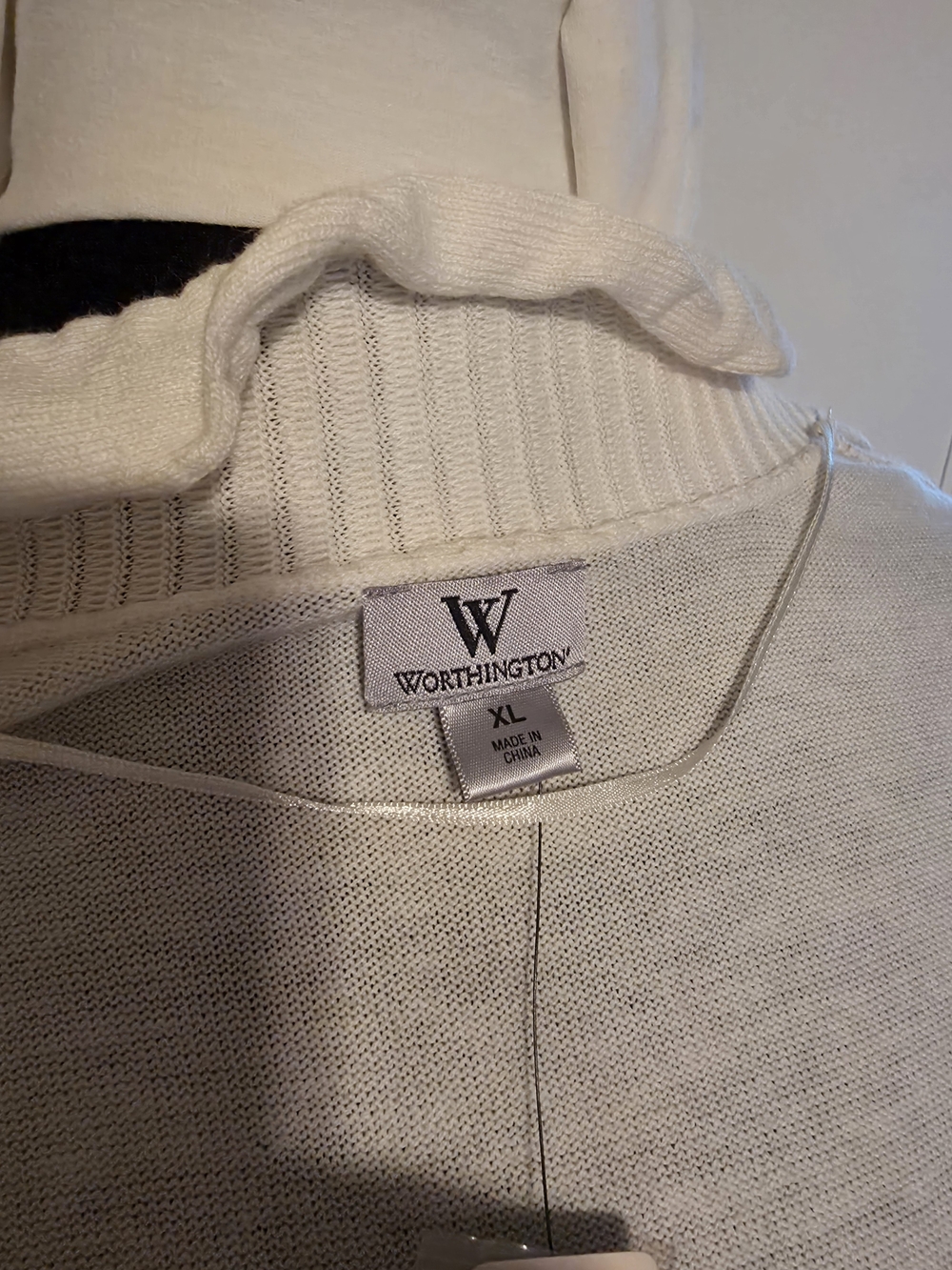 Worthington Cream Ruffle-Trim Open-Front Cardigan - Picture 3 of 4